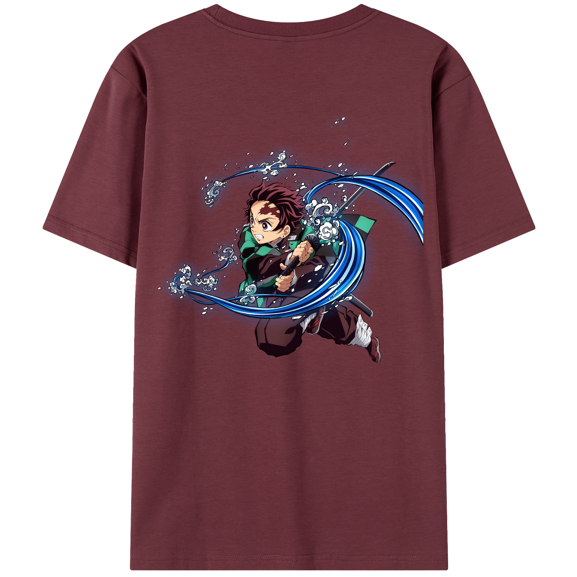 （画像用） 鬼滅の刃 竈門 炭治郎／かまど たんじろう Kamado Tanjirou 綿100％半袖Tシャツ（背面プリント）